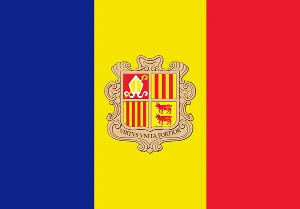 Государственный флаг Андорры — стоковое фото