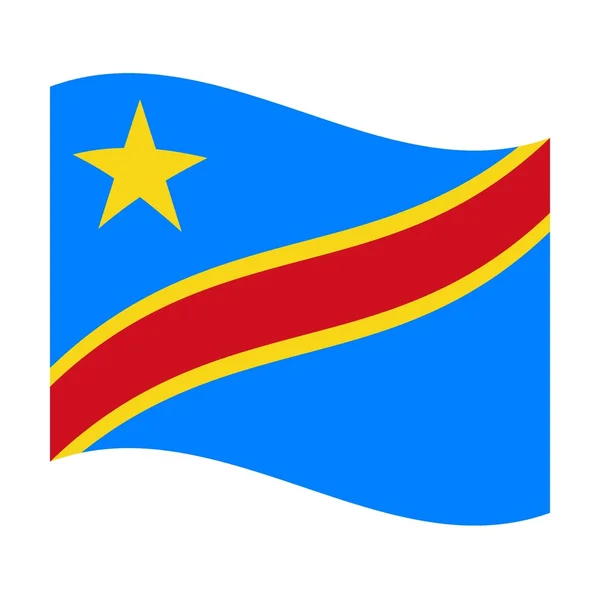 Flag of democratic republic congo — Stock Photo, Image