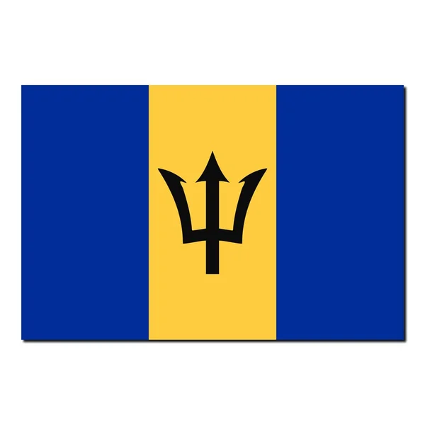 The national flag of Barbados — Stock Photo, Image
