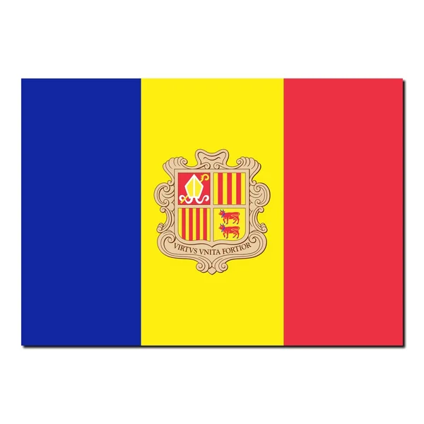 Bandeira nacional de Andorra — Fotografia de Stock