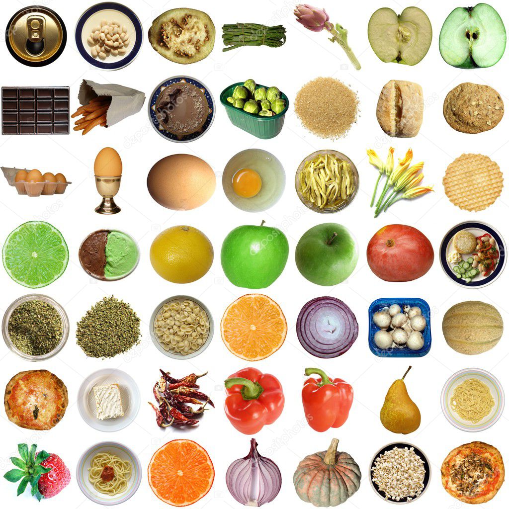 Food collage isolated