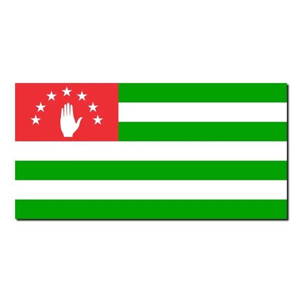 Bandeira nacional da Abcásia - com sombra sobre o fundo branco — Fotografia de Stock