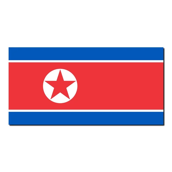 Národní vlajka Severní Koreje — Stock fotografie