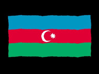 Azerbaycan bayrağı handdrawn