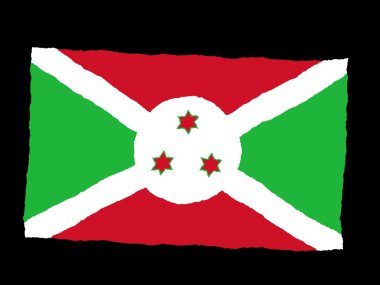 Burundi bayrağı handdrawn