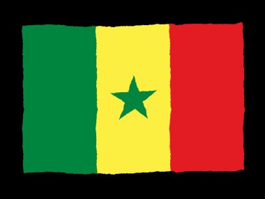 Senegal handdrawn bayrağı