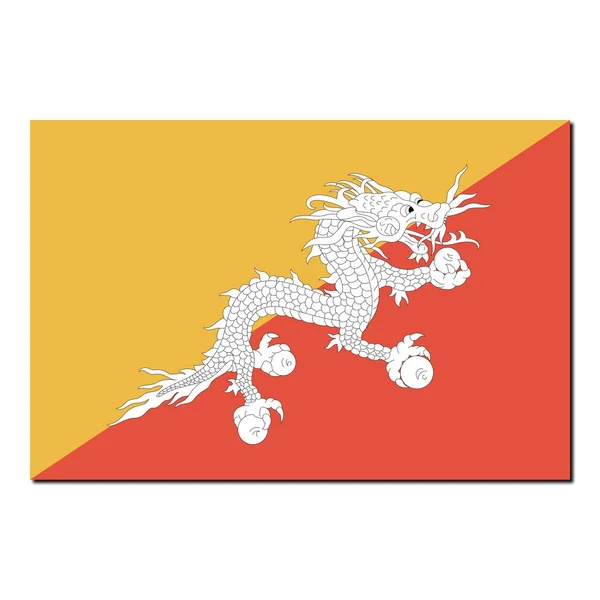 La bandera nacional de Bután — Foto de Stock