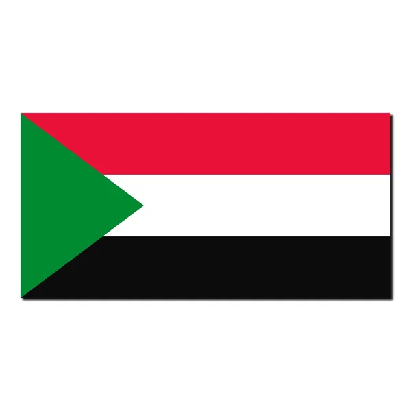 Flaga narodowa w Sudanie — Zdjęcie stockowe