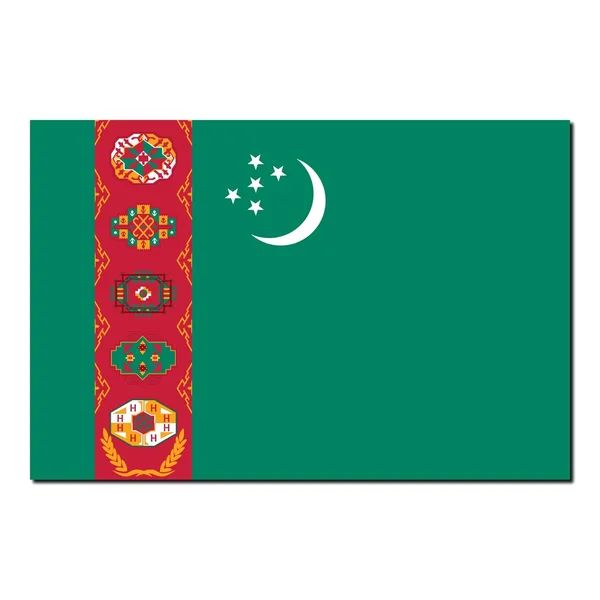 La bandera nacional de Turkmenistán — Foto de Stock