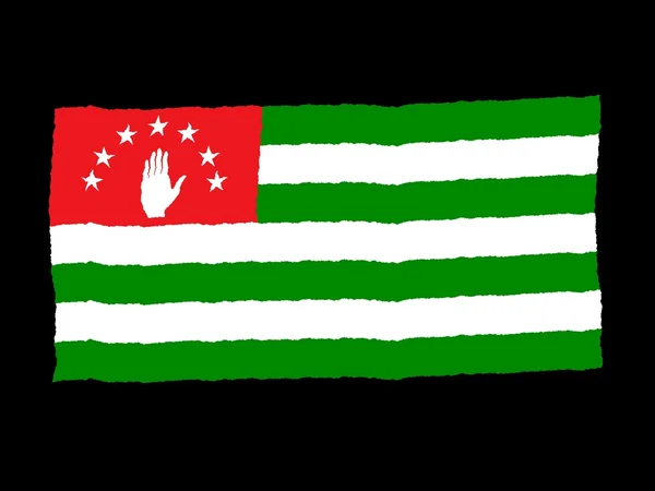 Handgezeichnete Flagge von Abchasien — Stockfoto