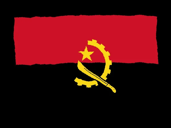 Bandiera disegnata a mano dell'Angola — Foto Stock