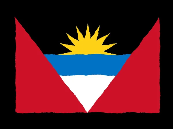 Handdrawn прапор Антигуа Барбуда — стокове фото