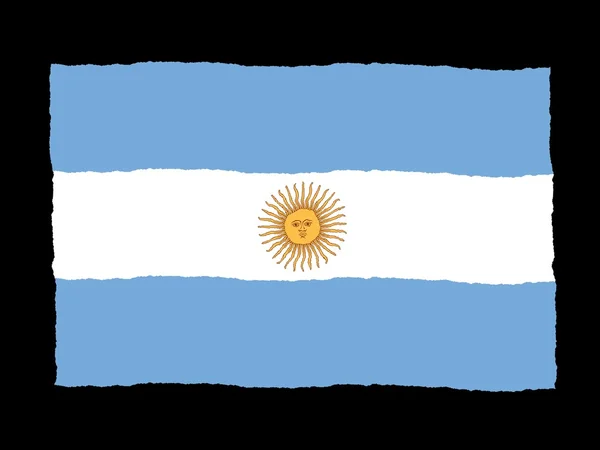 Handgetekende vlag van Argentinië — Stockfoto