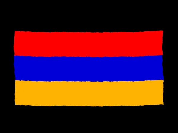 Handdrawn flagga Armenien — Stockfoto
