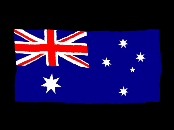 Handdrawn vlajka Austrálie — Stock fotografie