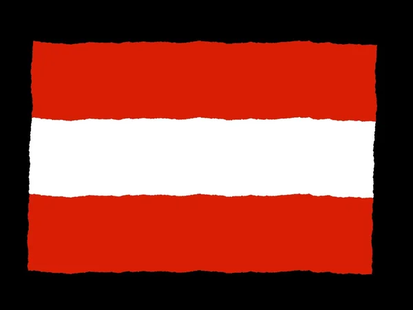 Handdrawn σημαία της Αυστρίας — Φωτογραφία Αρχείου