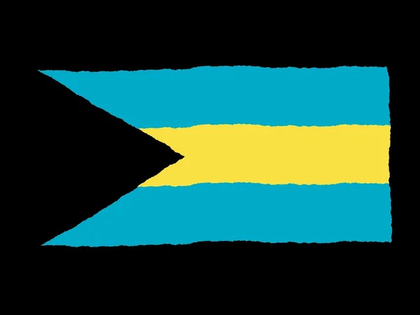 Handdrawn Bahama-szigetek zászlaja — Stock Fotó