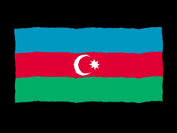 Drapeau dessiné à la main de Azerbaïdjan — Photo
