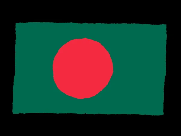 Handgezeichnete Fahne von Bangladesh — Stockfoto