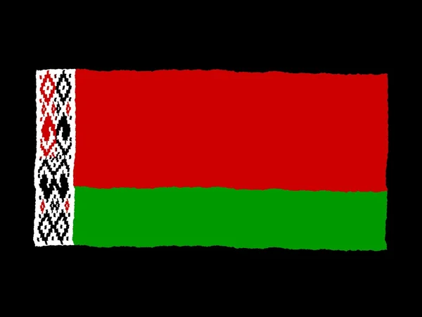 Beyaz Rusya bayrağı handdrawn — Stok fotoğraf