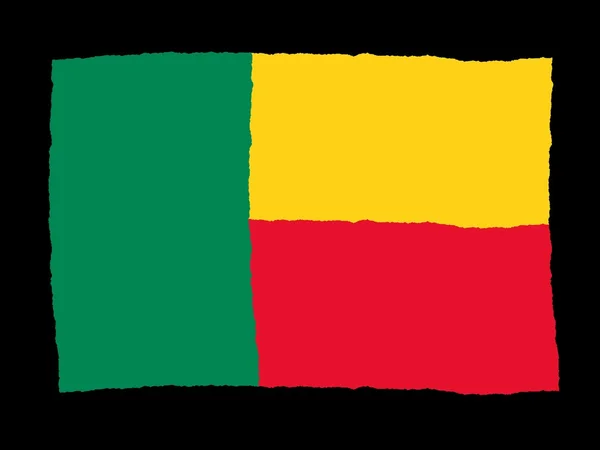 Handgezeichnete Flagge von Benin — Stockfoto