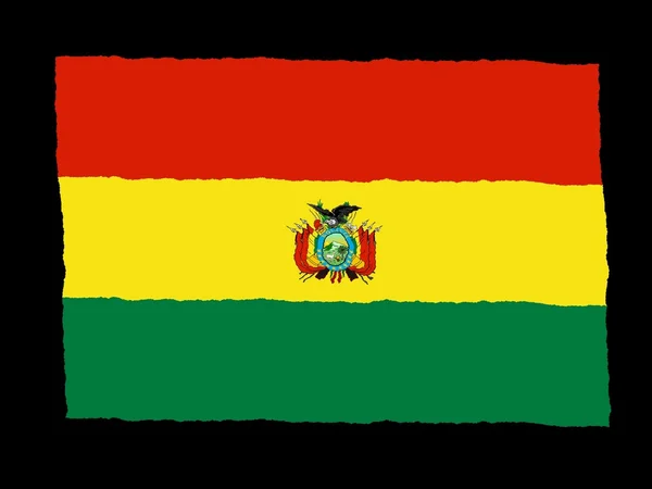 Handdrawn прапор Болівії — стокове фото