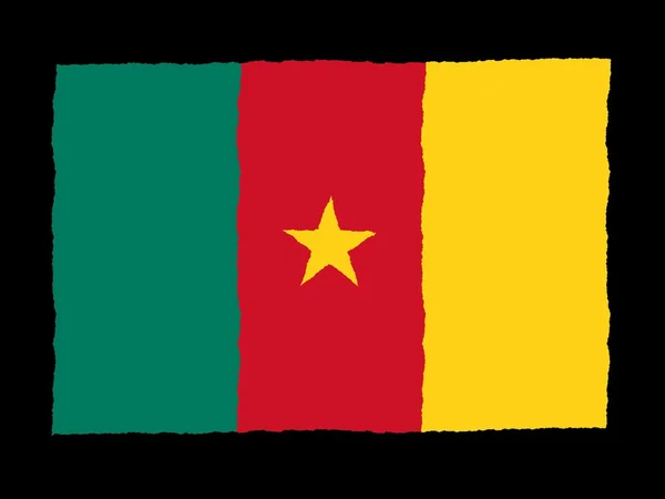 Handgezeichnete Flagge Kameruns — Stockfoto