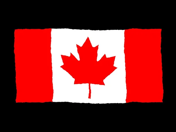 カナダの旗を手描き — ストック写真