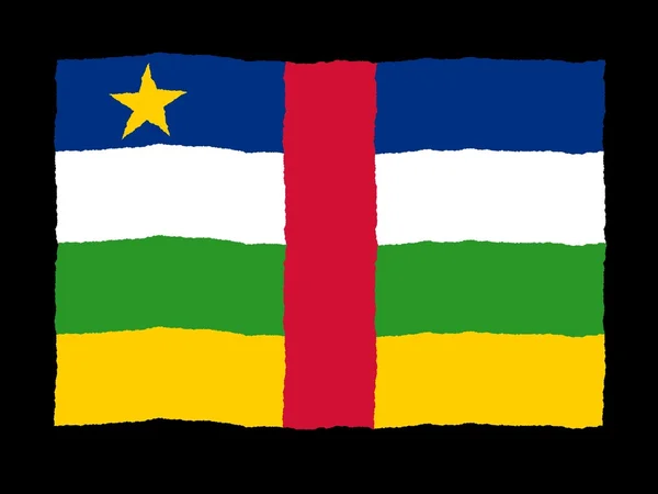 Handdrawn Közép-afrikai Köztársaság zászlaja — Stock Fotó