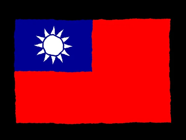 중국의 Handdrawn 국기 — 스톡 사진