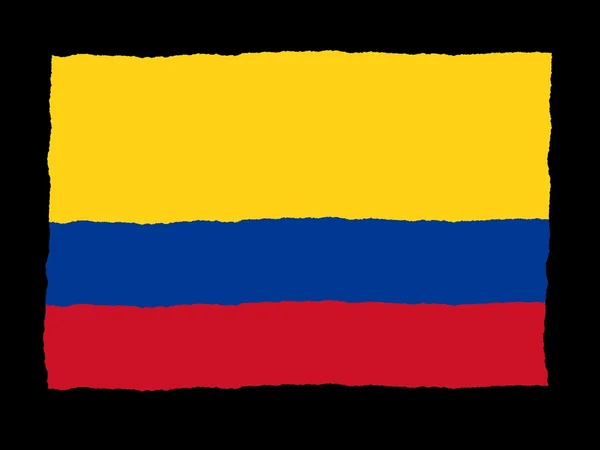 Handgezeichnete Flagge Kolumbiens — Stockfoto