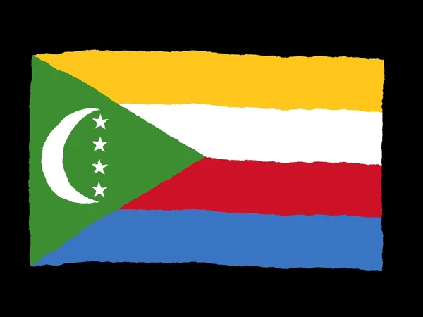 Komorská vlajka handdrawn — Stock fotografie