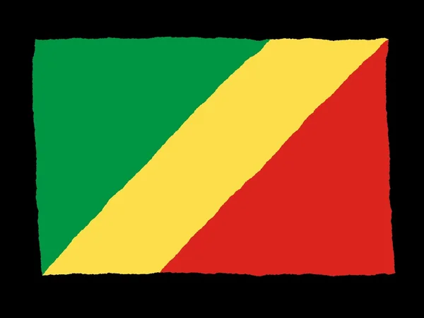 Handgezeichnete Flagge des Kongo — Stockfoto