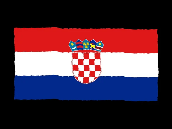Flaga handdrawn Chorwacja — Zdjęcie stockowe