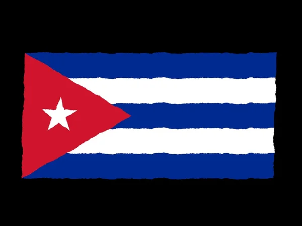 Handdrawn flaga Kuby — Zdjęcie stockowe