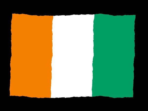Handdrawn vlajka Cote Ivoire — Stock fotografie