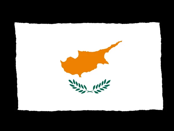 Handdrawn vlajka Kypru — Stock fotografie