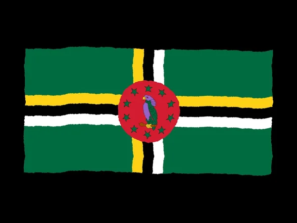 Dominická vlajka handdrawn — Stock fotografie