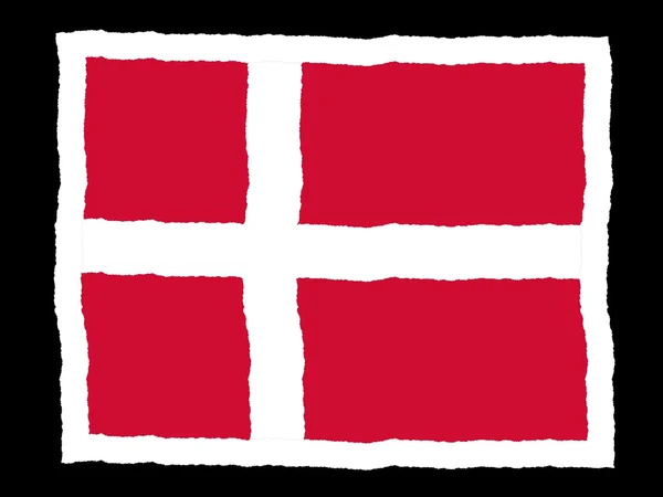 Handgezeichnete Flagge von Dänemark — Stockfoto