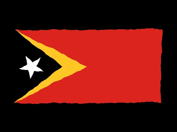 Handdrawn vlajka Východního Timoru — Stock fotografie