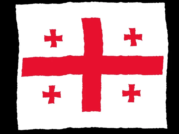 Handgetekende vlag van Georgië — Stockfoto