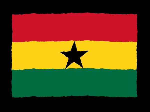Bandeira desenhada à mão de Gana — Fotografia de Stock