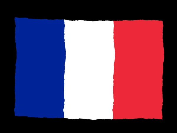Handgezeichnete Fahne von Frankreich — Stockfoto