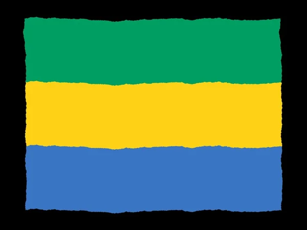 Handdrawn Gabon zászlaja — Stock Fotó