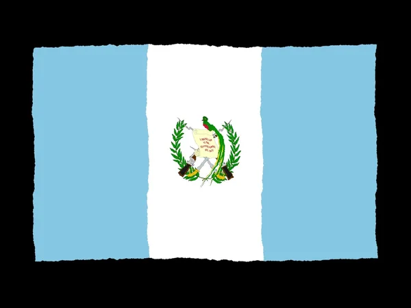 Handgezeichnete Flagge Guatemalas — Stockfoto