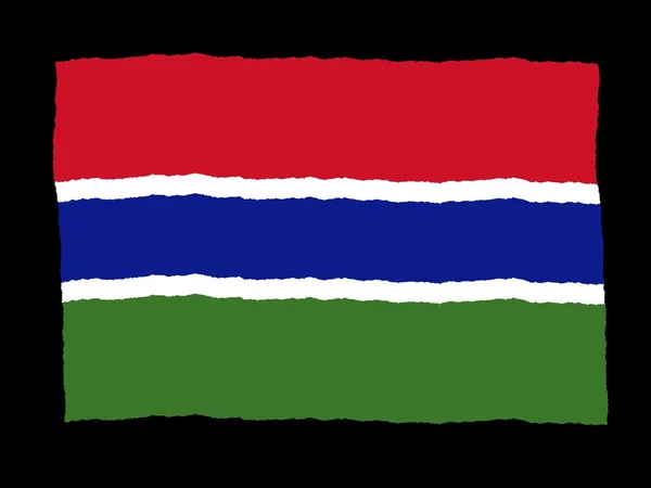 Handgezeichnete Flagge von Gambia — Stockfoto