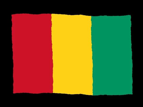 Bandiera disegnata a mano della Guinea — Foto Stock