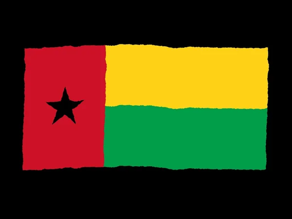 Handgezeichnete Flagge von Guinea-Bissau — Stockfoto