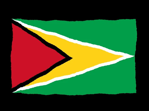 Handgezeichnete Flagge von Guyana — Stockfoto