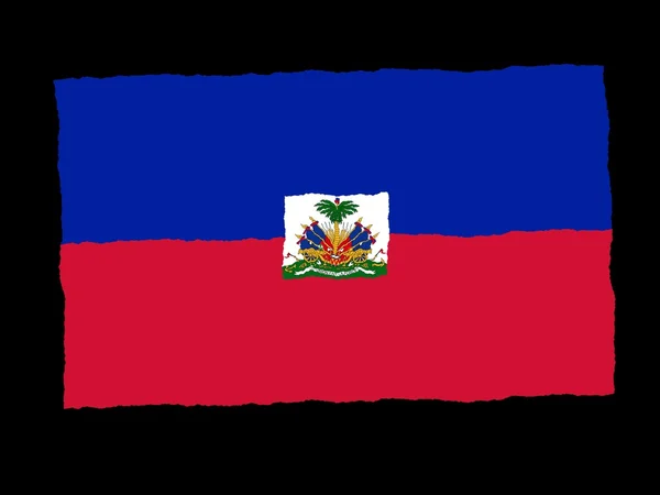 Handgetekende vlag van Haïti — Stockfoto